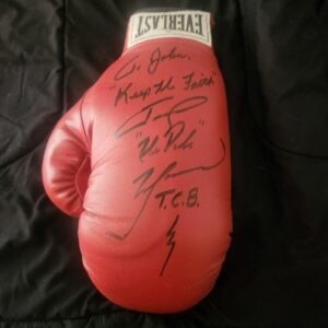 Rare Tommy Morrison Signed Everlast Boxing Glove - Multi-Inscribed "The Duke," "T.C.B.," & "Keep the Faith